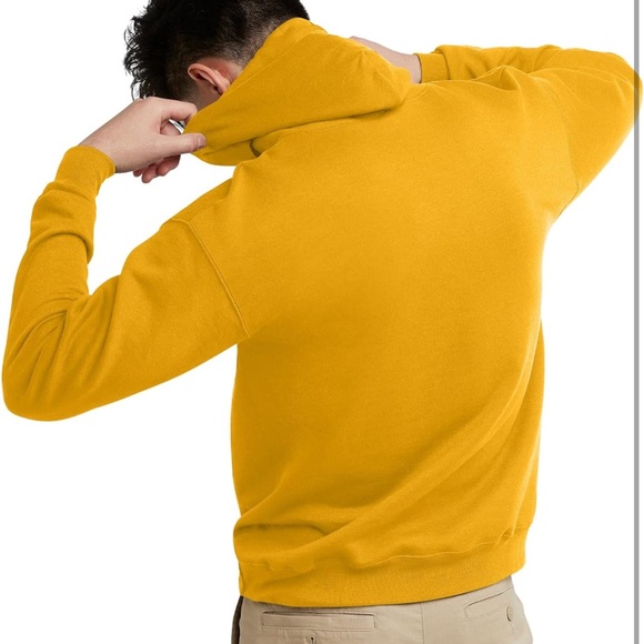 XL CUSTOM LSU Hanes Mens EcoSmart Gold Hand Bleach Hooded Sweatshirt w/LSU Patch - Picture 9 of 9